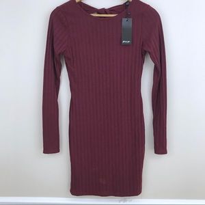 NWT Nasty Gal Ribbed Tie Back Body-con Dress